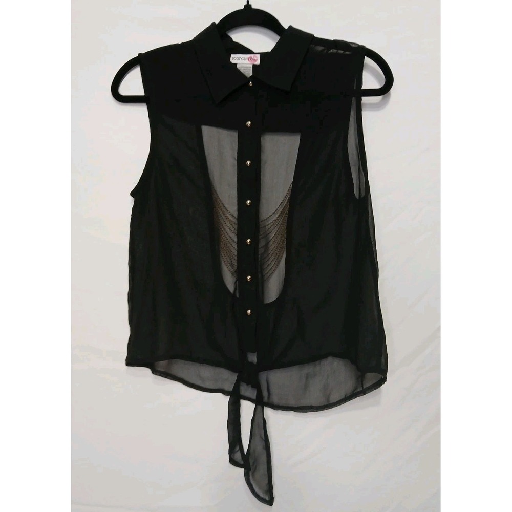 Body Central Sheer coquette dark feminine y2k goth ethereal alt club top Size M